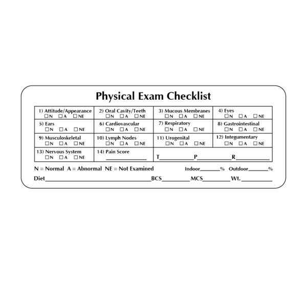 Label, Physical Exam Checklist